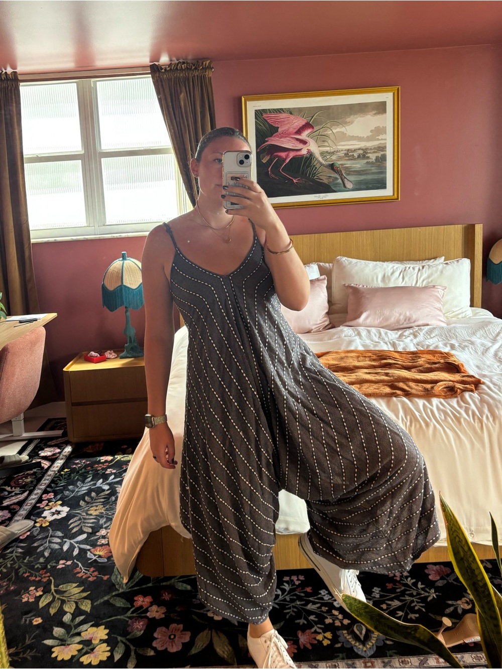 World Market Patterned Wide-Leg Jumpsuit